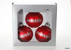 12427 Marklin Kerstbal Rood Set 3
