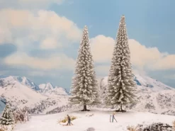 21966 Noch Schneetannen 2 Stück, 18 Und 20 Cm Hoch